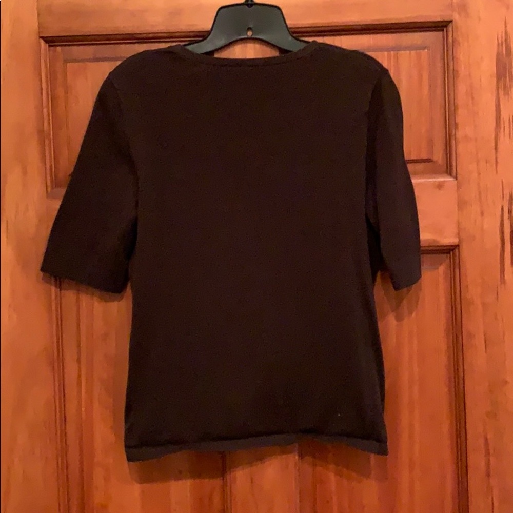 Chocolate brown short sleeved cardigan - Picture 4 of 4